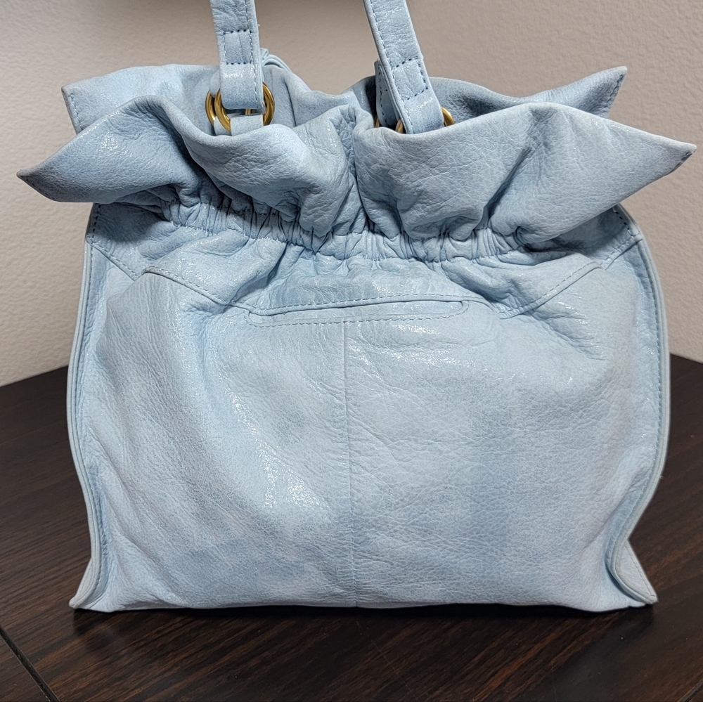 HOBO Caliber Blue Topaz Textured Leather Shoulder Tote Bag - Picture 8 of 12